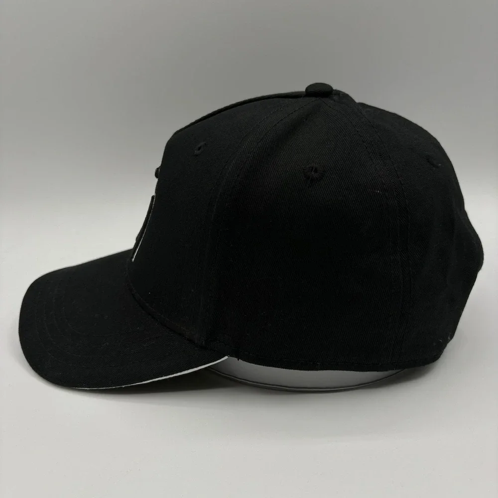 Monastery Couture Hat Logo Strap Back One Size Black Adjustable Baseball Cap Men